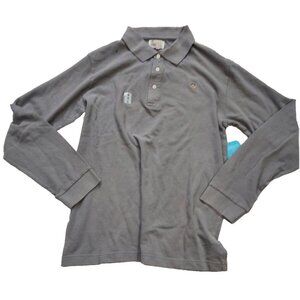 Vintage Paul Frank Mens Julius Polo Shirt, Long Sleeve Gray, Small